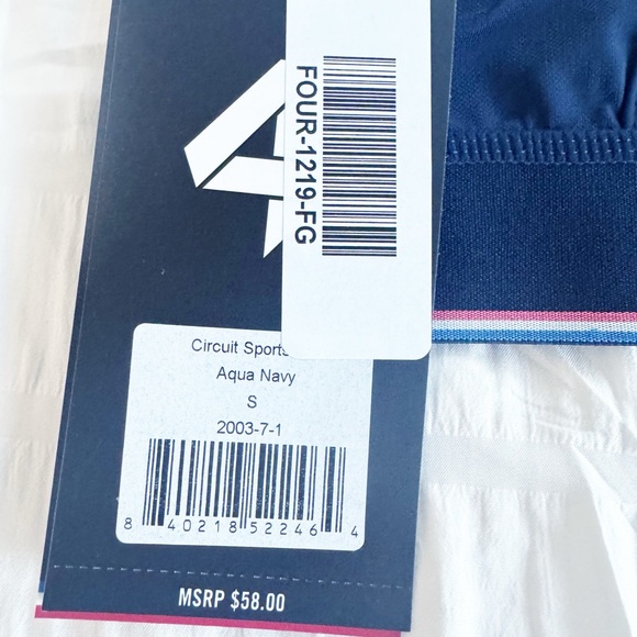 NWT fourlaps Circut Sports Bra Aqua Blue Size Small - Picture 3 of 3